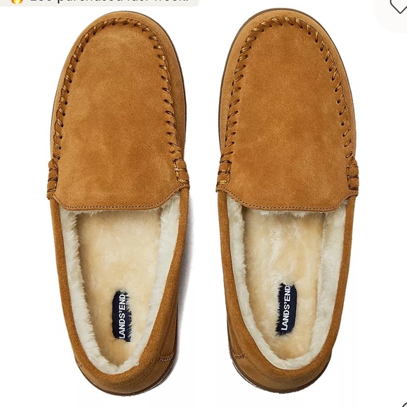 Lands' End Other - Lands' End Brown Suede Moccasin Slippers, size 13